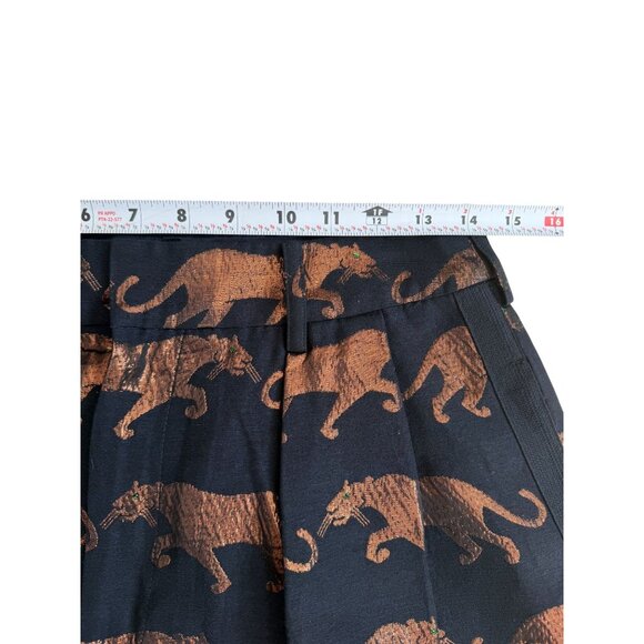 MARC BY MARC JACOBS Jaguar Print High Waist Wool Blend Shorts Size 6 - Picture 5 of 13